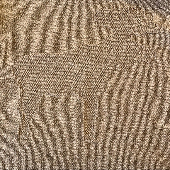 Vintage 80’s 90’s Cotton Country Parkhurst Brown Cream Crewneck Sweater Moose M - Picture 4 of 9